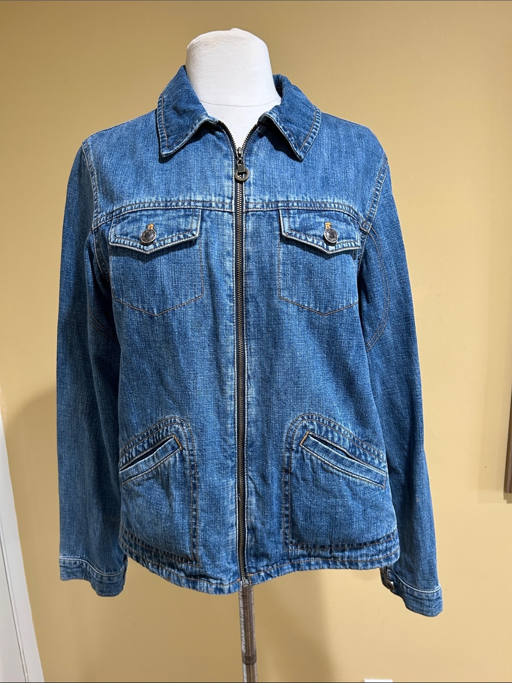 Classic Blue Denim Zip Jacket